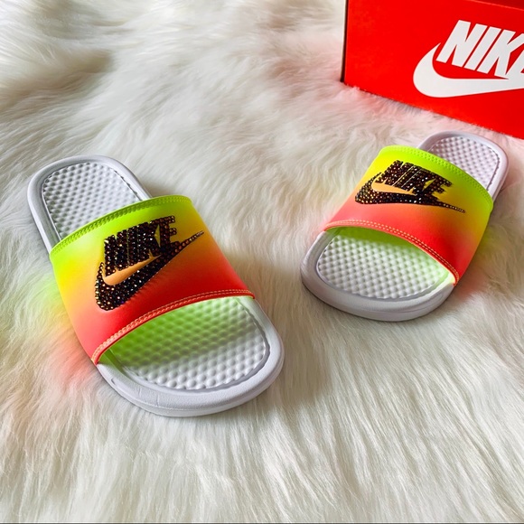 Swarovski Nike Benassi Slide Sandal Hyper Volt - Picture 4 of 6